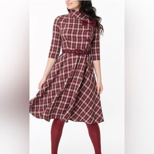 Voodoo vixen plaid, dress, size extra-large or US 10/UK 14 new with tags